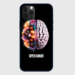 Чехол iPhone 12 Pro Открой разум: мозг с цветами - Open mind