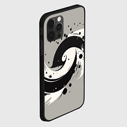 Чехол для iPhone 12 Pro Инь-янь абстракция - нейроарт, цвет: 3D-черный — фото 2