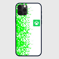 Чехол для iPhone 12 Pro Xbox кислотные зеленые краски, цвет: 3D-черный