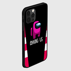 Чехол для iPhone 12 Pro Among us geometry pink, цвет: 3D-черный — фото 2