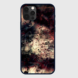 Чехол для iPhone 12 Pro Мокрая бумага ретро гранж текстура грязная, цвет: 3D-черный