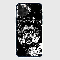 Чехол для iPhone 12 Pro Within Temptation рок пес, цвет: 3D-черный
