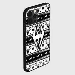 Чехол для iPhone 12 Pro The Elder Scrolls winter deer pattern, цвет: 3D-черный — фото 2