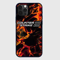 Чехол для iPhone 12 Pro Counter-Strike 2 red lava, цвет: 3D-черный