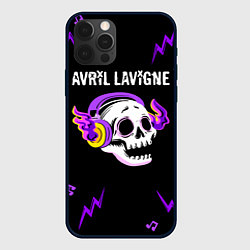 Чехол для iPhone 12 Pro Avril Lavigne неоновый череп, цвет: 3D-черный