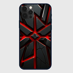 Чехол для iPhone 12 Pro Черные геометрические объемные фигуры, цвет: 3D-черный