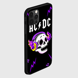 Чехол для iPhone 12 Pro AC DC неоновый череп, цвет: 3D-черный — фото 2