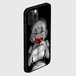 Чехол для iPhone 12 Pro Аниме девушка с сердцем в руках, цвет: 3D-черный — фото 2