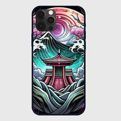 Чехол для iPhone 12 Pro Японский пейзаж природа, цвет: 3D-черный