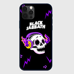 Чехол для iPhone 12 Pro Black Sabbath неоновый череп, цвет: 3D-черный
