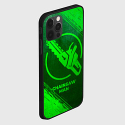 Чехол для iPhone 12 Pro Chainsaw Man - green gradient, цвет: 3D-черный — фото 2