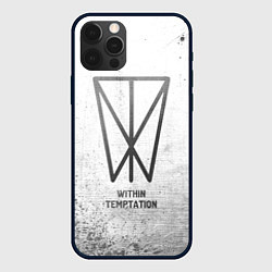 Чехол для iPhone 12 Pro Within Temptation - white gradient, цвет: 3D-черный