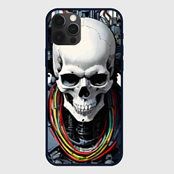 Чехол iPhone 12 Pro Cool cyber skull - ai art fantasy