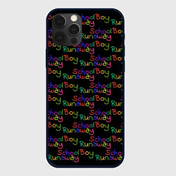 Чехол для iPhone 12 Pro Logo - Schoolboy Runaway pattern, цвет: 3D-черный