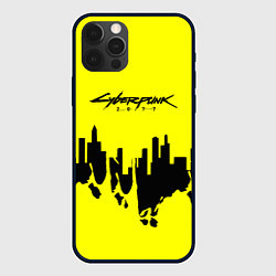 Чехол для iPhone 12 Pro Cyberpunk 2077 geometry yellow, цвет: 3D-черный