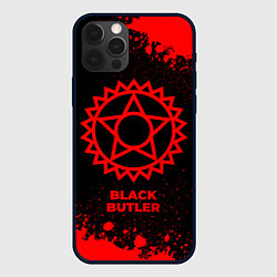 Чехол iPhone 12 Pro Black Butler - red gradient