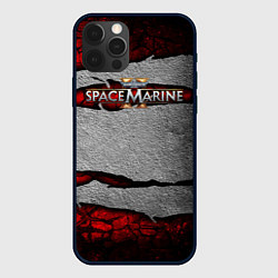 Чехол для iPhone 12 Pro Warhammer space marine 2 лого, цвет: 3D-черный
