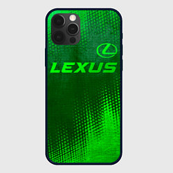 Чехол для iPhone 12 Pro Lexus - green gradient посередине, цвет: 3D-черный