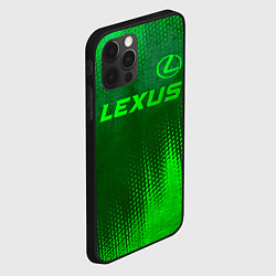 Чехол для iPhone 12 Pro Lexus - green gradient посередине, цвет: 3D-черный — фото 2