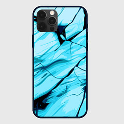 Чехол для iPhone 12 Pro Стилизованная каменная текстура голубой, цвет: 3D-черный