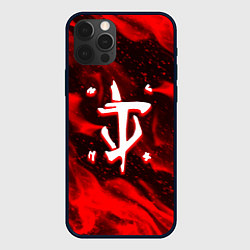 Чехол iPhone 12 Pro Doom logo fire