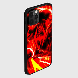 Чехол для iPhone 12 Pro Skyrim red storm logo, цвет: 3D-черный — фото 2