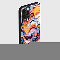 Чехол для iPhone 12 Pro Жидкие разноцветные краски, цвет: 3D-черный — фото 2