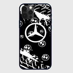 Чехол для iPhone 12 Pro BMW x mercedes, цвет: 3D-черный