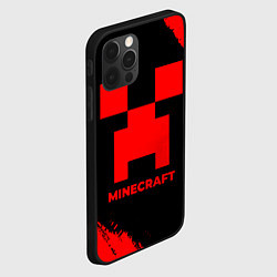 Чехол для iPhone 12 Pro Minecraft - red gradient, цвет: 3D-черный — фото 2