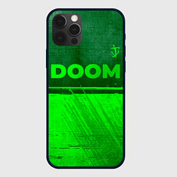 Чехол для iPhone 12 Pro Doom - green gradient посередине, цвет: 3D-черный