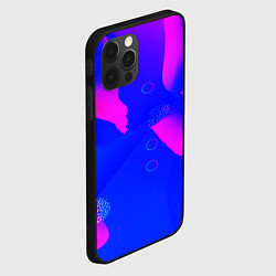 Чехол для iPhone 12 Pro Неоновая геометрия текстура, цвет: 3D-черный — фото 2