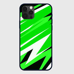 Чехол iPhone 12 Pro Geometry stripes green