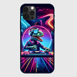 Чехол iPhone 12 Pro Dino DJ - neon glow