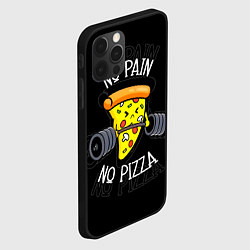 Чехол для iPhone 12 Pro No pain - no pizza, цвет: 3D-черный — фото 2