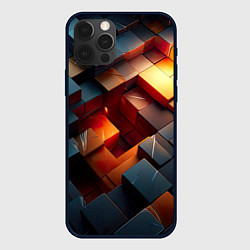 Чехол для iPhone 12 Pro Трехмерные кубики с потертостями, цвет: 3D-черный