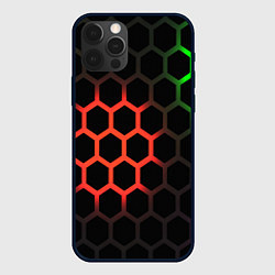 Чехол iPhone 12 Pro Hexagon neon