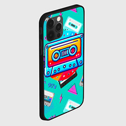 Чехол для iPhone 12 Pro Кассеты и надпись 90s, цвет: 3D-черный — фото 2