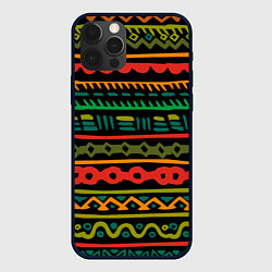 Чехол iPhone 12 Pro Ethnic ornament on black