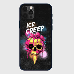 Чехол iPhone 12 Pro Ice creep - рожок мороженого черепа