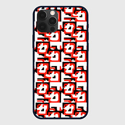 Чехол для iPhone 12 Pro Чёрно-красные фигуры на белом фоне, цвет: 3D-черный