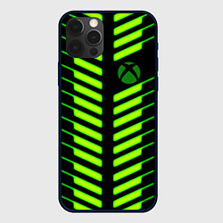 Чехол для iPhone 12 Pro Xbox green line, цвет: 3D-черный