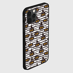 Чехол для iPhone 12 Pro Halloween - тыквы, светящиеся глаза, цвет: 3D-черный — фото 2