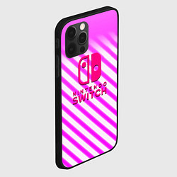 Чехол для iPhone 12 Pro Nintendo pink line, цвет: 3D-черный — фото 2