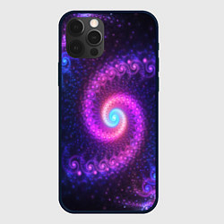 Чехол для iPhone 12 Pro Фрактальный неон, цвет: 3D-черный