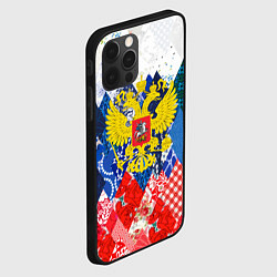Чехол для iPhone 12 Pro Russia - флаг россии, цвет: 3D-черный — фото 2