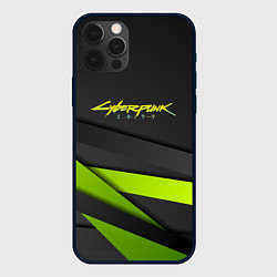 Чехол для iPhone 12 Pro Cyberpunk 2077 stripes line, цвет: 3D-черный
