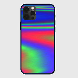 Чехол для iPhone 12 Pro Неоновые цвета градиент краски, цвет: 3D-черный