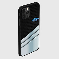 Чехол для iPhone 12 Pro FORD metal texture, цвет: 3D-черный — фото 2