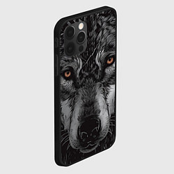 Чехол для iPhone 12 Pro Морда грустного волка, цвет: 3D-черный — фото 2