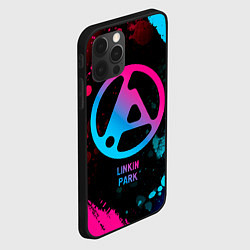 Чехол для iPhone 12 Pro Linkin Park 2024 - neon gradient, цвет: 3D-черный — фото 2